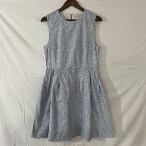Gap Woman's Floral, Pleated,Side Pockets, Lined, Blue/white Dress Size 10 Tall